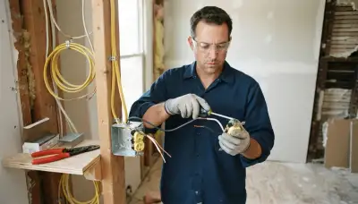 Richmond, VA electrician routing and terminating secured wiring at a device box