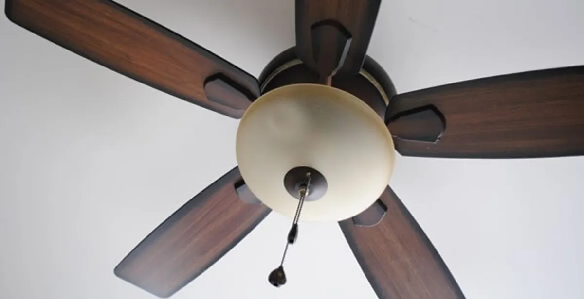 Fully installed ceiling fan with balanced blades and light fixture in Richmond, VA