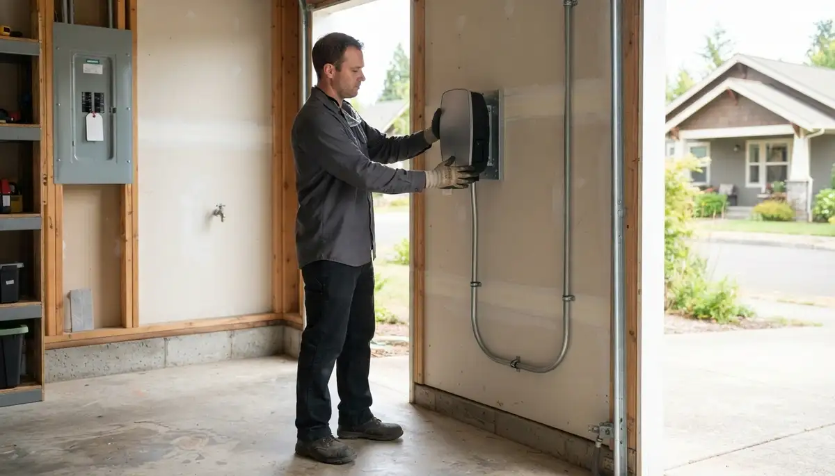 Level 2 EV charger installation on an Ashland, VA home by a professional electrician