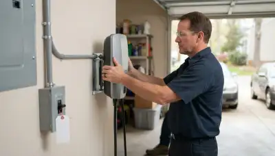 Electric vehicle charger installation with conduit and dedicated circuit in Crozier, VA