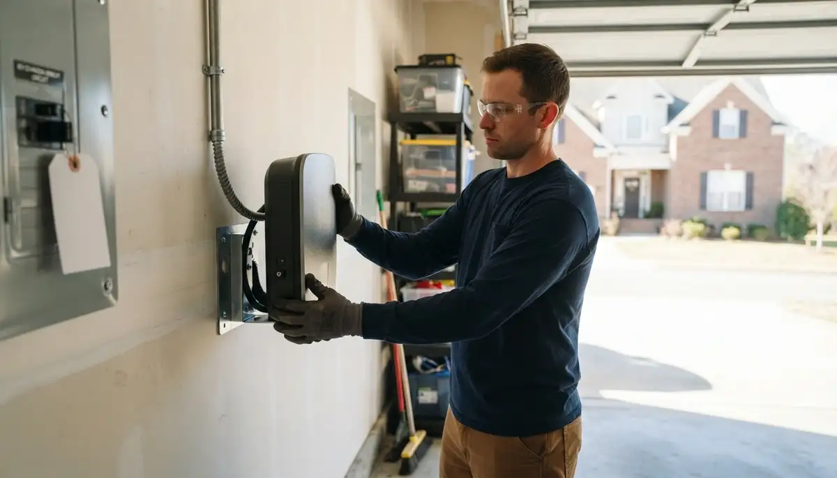 Home EV charger installation with dedicated circuit and panel assessment in Henrico, VA