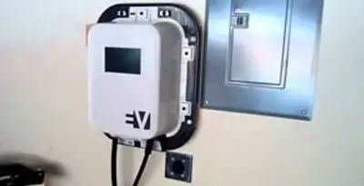 Electric car charger installation with wall-mounted EV charging station in Richmond, VA