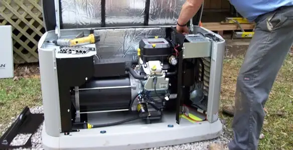 generator installation service showing technician connecting and configuring generator components in Richmond, VA