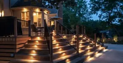 Residential electrician installing outdoor lighting for home safety in Richmond, VA