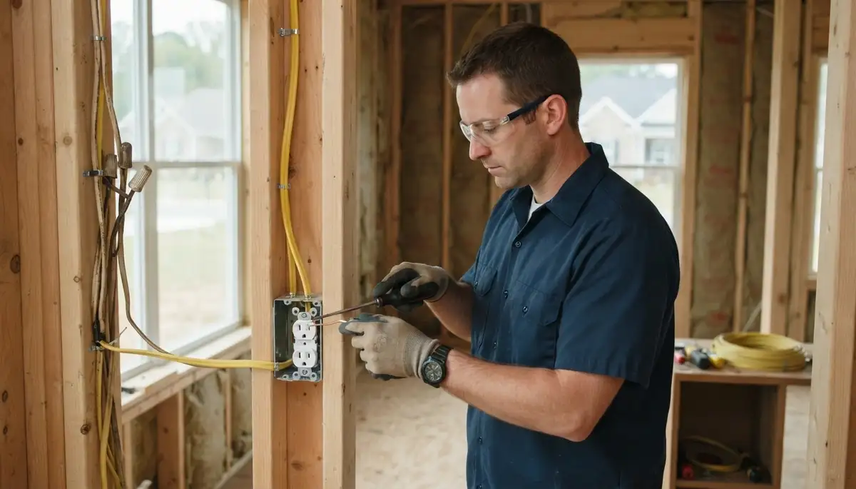 Electrician adding circuits and replacing old wiring in a Moseley, VA home